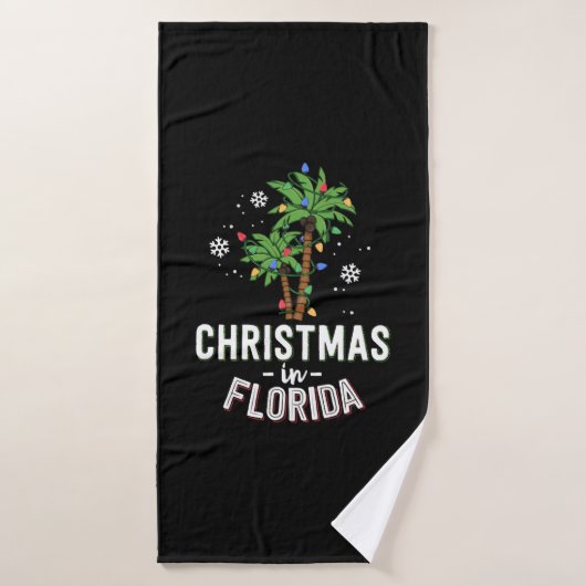 Kerstmis in Florida dek de palmbomen familie Badhanddoek (Badhanddoek)