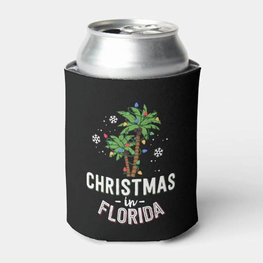 Kerstmis in Florida dek de palmbomen familie Blikjeskoeler (Blikje Voorkant)