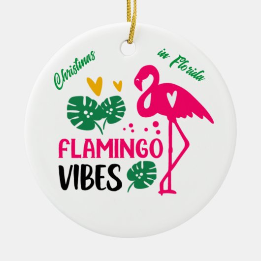 Kerstmis in Florida flamingo vibes decoratie (Voorkant)