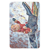 Kerstmis in Florida Santa Claus rijden Alligator Magneet (Verticaal)