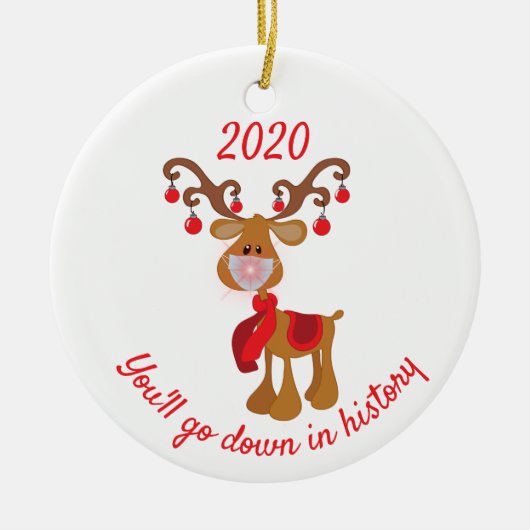 Kerstmis in Geschiedenis Rudolph 2020 Keramisch Ornament (Voorkant)