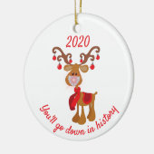 Kerstmis in Geschiedenis Rudolph 2020 Keramisch Ornament (Links)