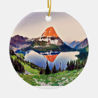 Kerstmis in Glacier Park Keramisch Ornament