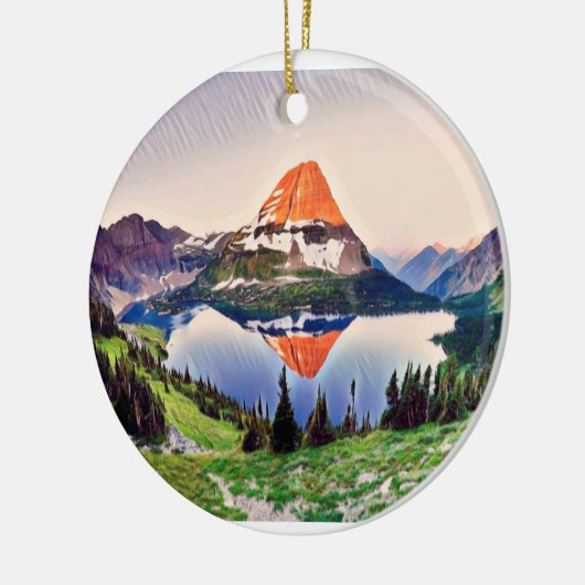 Kerstmis in Glacier Park Keramisch Ornament (Links)
