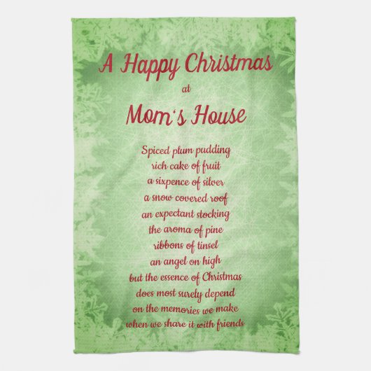 Kerstmis in Great Mam House Kitchen Towels Theedoek (Verticaal)