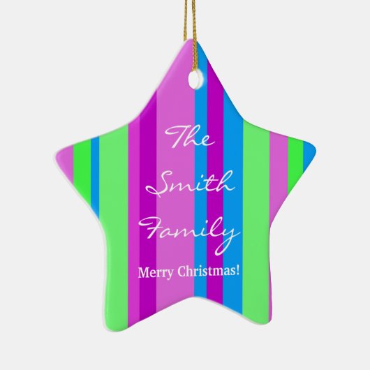 Kerstmis in groen en paars keramisch ornament (Rechts)