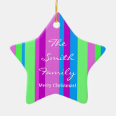 Kerstmis in groen en paars keramisch ornament (Voorkant)