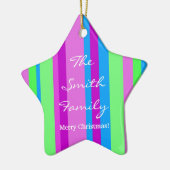 Kerstmis in groen en paars keramisch ornament (Links)