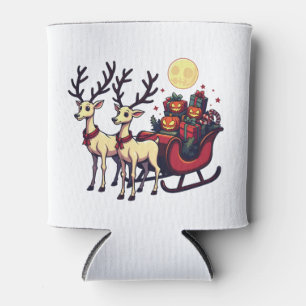 Kerstmis in Halloween Rendier Pompoen Cadeaus Blikjeskoeler