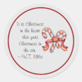 Kerstmis in hartencitaat ronde sticker (Voorkant)