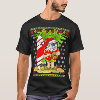 Kerstmis in Hawaiian in juli Mele Kalikimaka Santa T-shirt