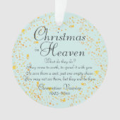 Kerstmis in Heaven Gold Memorial Foto Ornament (voorkant)