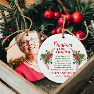 Kerstmis in Heaven Poem Memorial Foto Holiday Keramisch Ornament