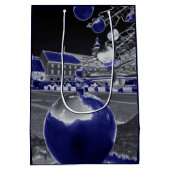 Kerstmis in het blauw medium cadeauzakje (Achterkant)