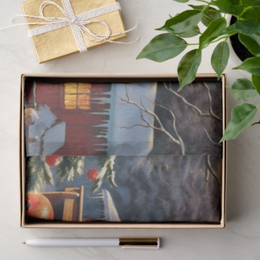 Kerstmis in het Boerderij Tissuepapier (Geschenk)