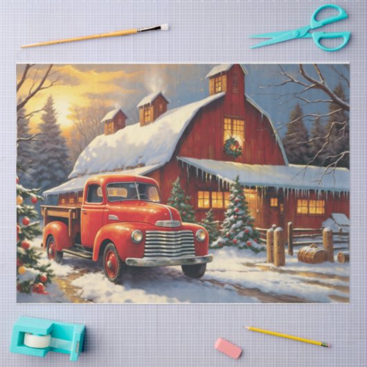 Kerstmis in het Boerderij Tissuepapier (Craft)