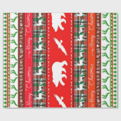 Kerstmis in het bos cadeaupapier (Vlak)