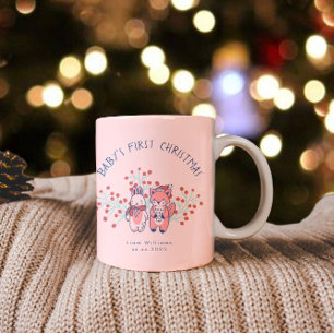 Kerstmis in het bos met vriendjes voor de allerkle tweekleurige koffiemok