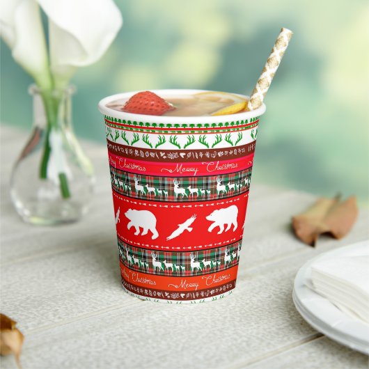 Kerstmis in het bos papieren bekers (Insitu)