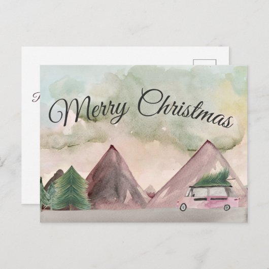 Kerstmis in het Briefkaart van de bergen (Voorkant / Achterkant)