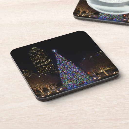 Kerstmis in het centrum van Dallas Bier Onderzetter (Linkerzijde)