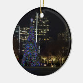 Kerstmis in het centrum van Dallas Keramisch Ornament (Links)