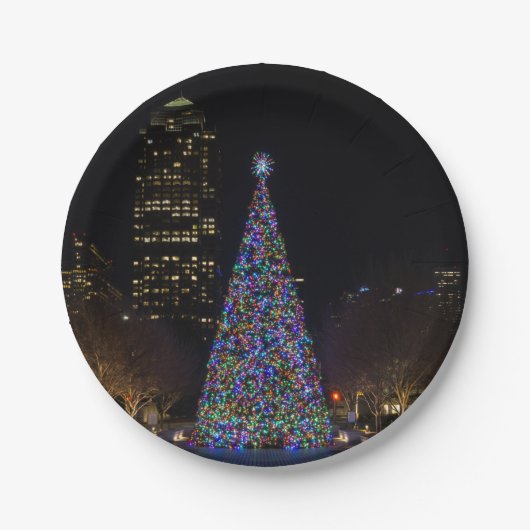 Kerstmis in het centrum van Dallas Papieren Bordje (Voorkant)