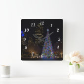 Kerstmis in het centrum van Dallas Wall Clock Vierkante Klok (Huis)