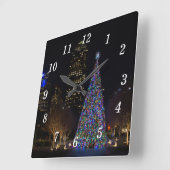 Kerstmis in het centrum van Dallas Wall Clock Vierkante Klok (Hoek)