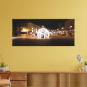Kerstmis in het centrum van Esztergom Hongarije. Canvas Afdruk (Insitu (Woonkamer))