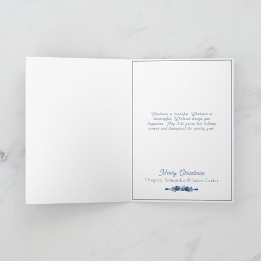 Kerstmis in het dorp in de winter kaart (Binnen)