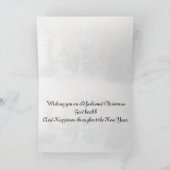 Kerstmis in het dorp Snowman Feestdagen Kaart (Binnen)