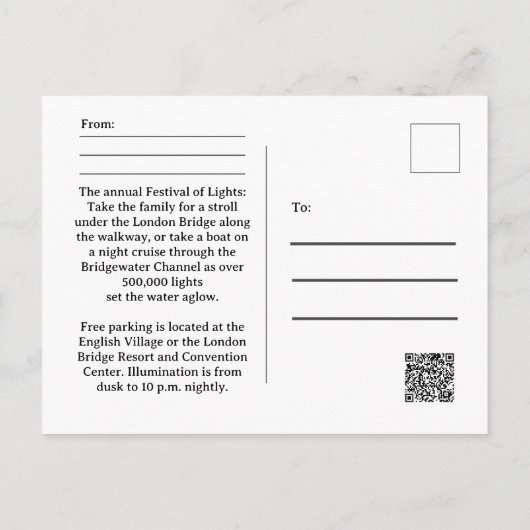 Kerstmis in het Engels dorp Briefkaart (Achterkant)