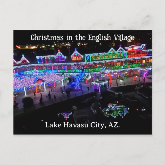 Kerstmis in het Engels dorp Briefkaart (Voorkant)