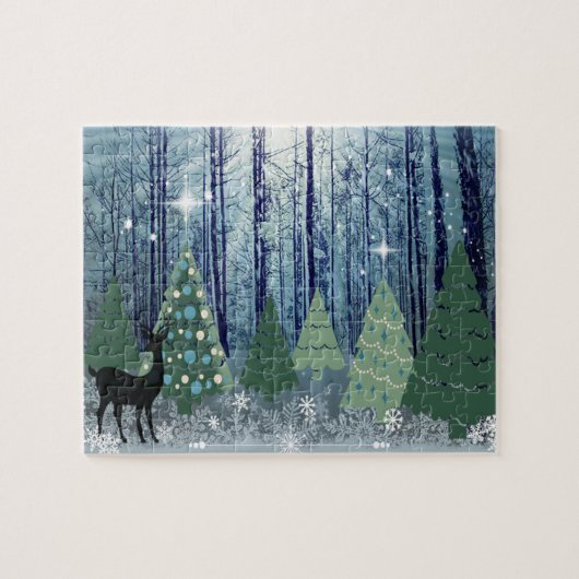 Kerstmis in het Forest Design Jigzaag Puzzle Legpuzzel (Horizontaal)