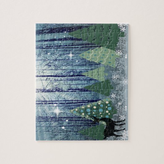 Kerstmis in het Forest Design Jigzaag Puzzle Legpuzzel (Verticaal)