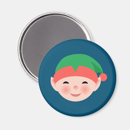 Kerstmis in het groene Pet op blauw Magneet (Voorkant / Achterkant)