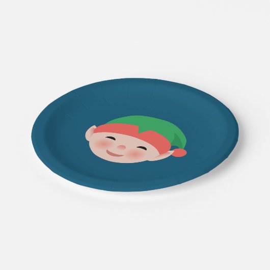 Kerstmis in het groene Pet op blauw Papieren Bordje (Gekanteld)