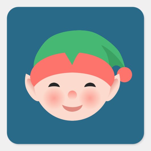 Kerstmis in het groene Pet op blauw Vierkante Sticker (Voorkant)