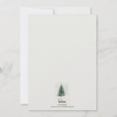 Kerstmis in het groengekleurd tan-papier feestdagenkaart (Achterkant)