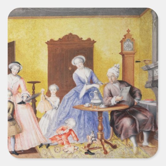 Kerstmis in het Koninklijk Huishouden van de pers Vierkante Sticker (Voorkant)