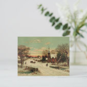 Kerstmis in het land briefkaart (Staand voorkant)