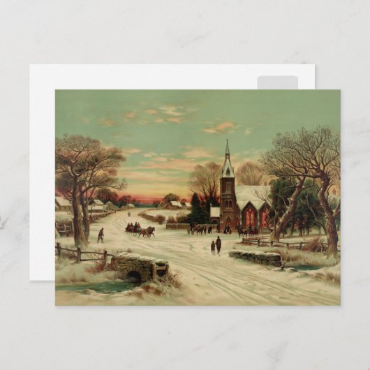 Kerstmis in het land briefkaart (Voorkant / Achterkant)