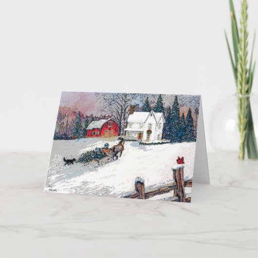 Kerstmis in het land feestdagen kaart (Voorkant)