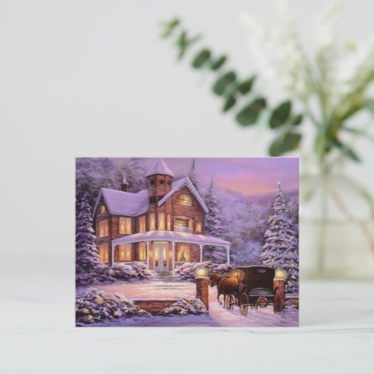 Kerstmis in het land feestdagenkaart (Staand voorkant)