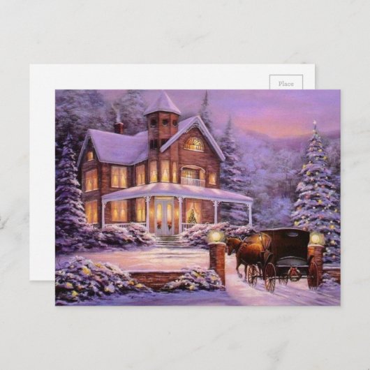 Kerstmis in het land feestdagenkaart (Voorkant / Achterkant)