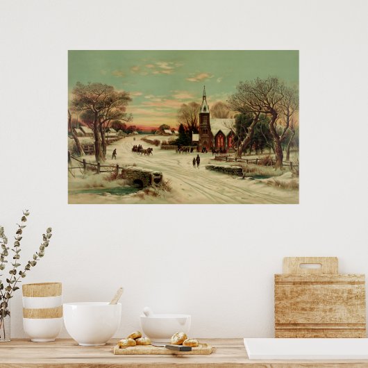 Kerstmis in het land poster (Keuken)