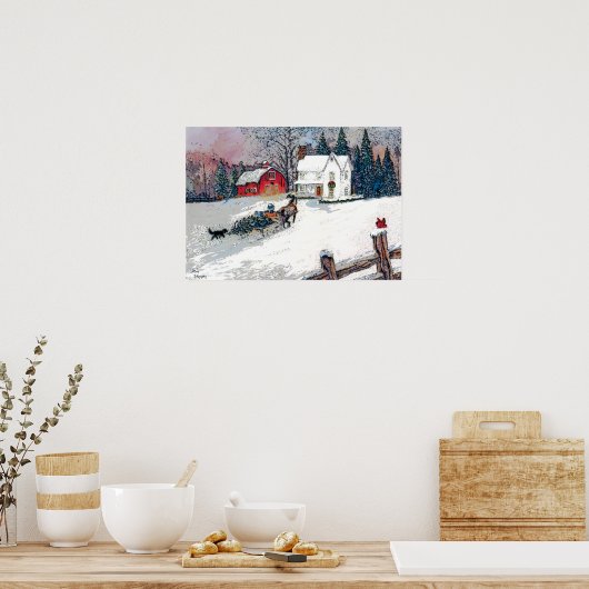 Kerstmis in het land poster (Keuken)