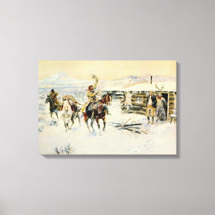 Kerstmis in het Line Camp Canvas Afdruk