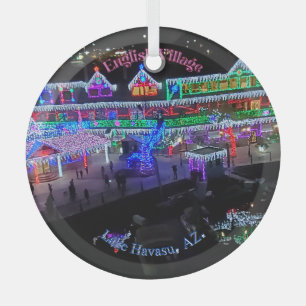 Kerstmis in het meer van Havasu Glas Ornament